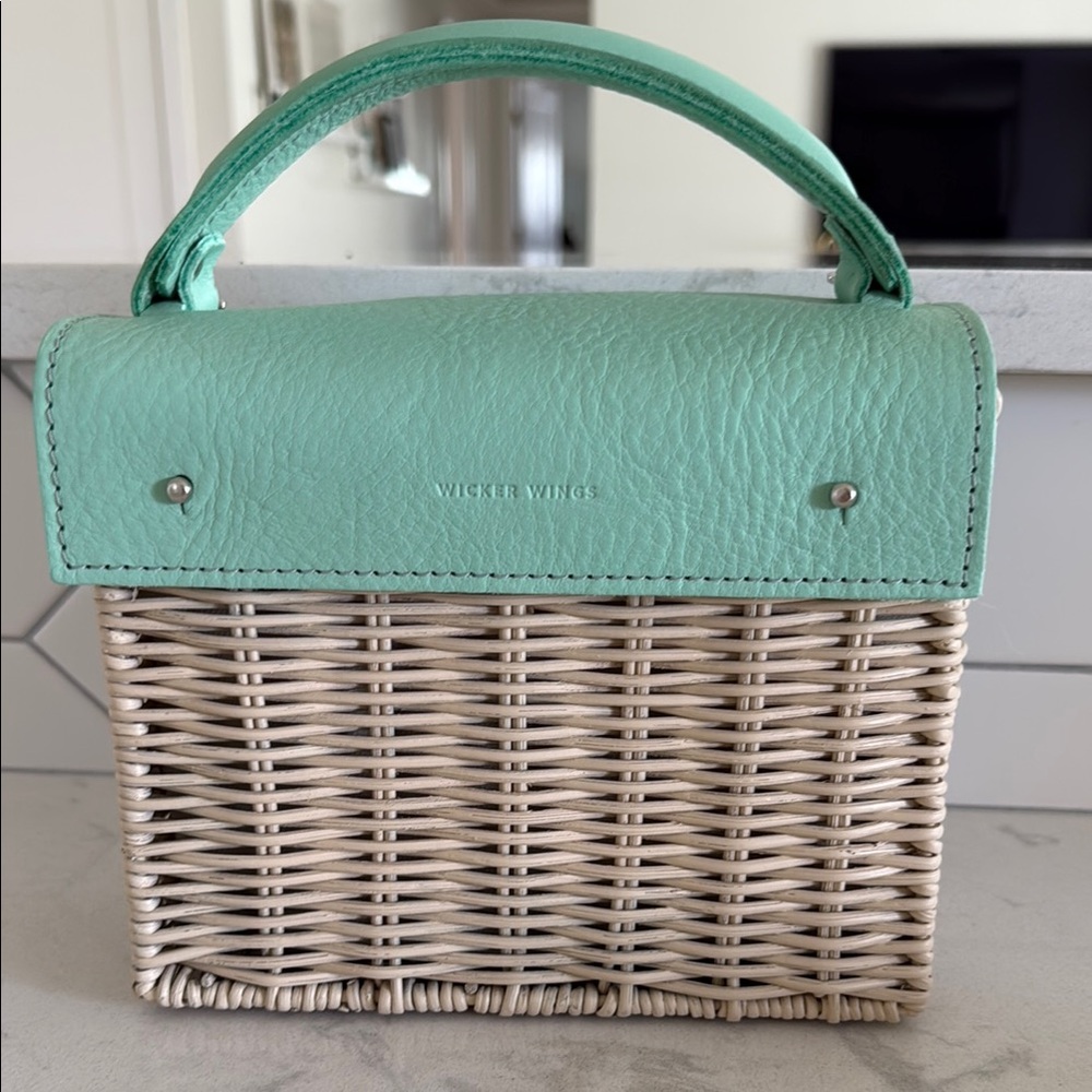 Wicker Wings RARE Kuai Mint Green Wicker Bag